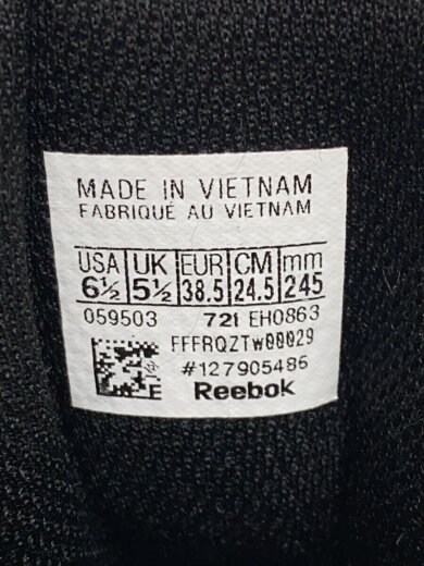 画像：Reebokローカットスニーカー/24.5cm/BLK/EH08635