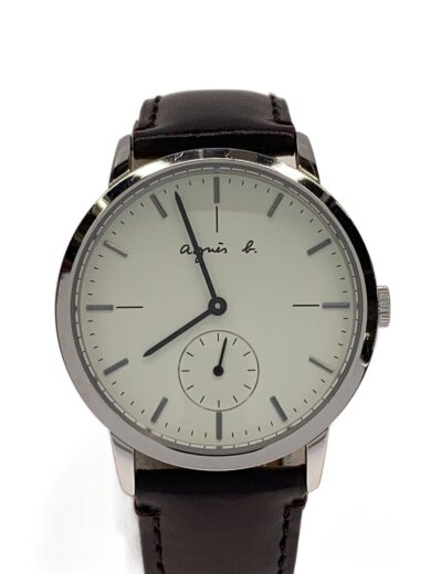 商品画像：クォーツ腕時計/アナログ/レザー/ホワイト/ブラック/VD78-KHB0 1