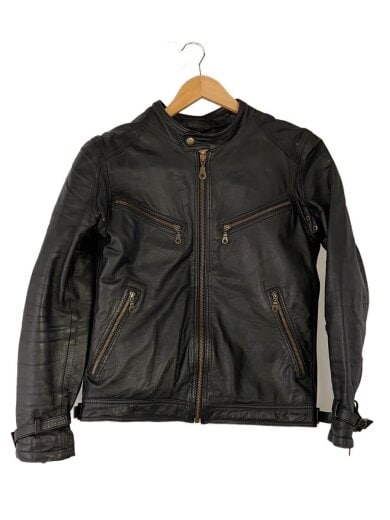 商品画像：シングルライダースジャケット/L/羊革/BLK/無地// 1
