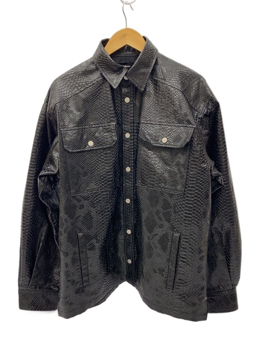 BREATH / NEWRICH CROCO SHIRT JACKET/XL/フェイクレザー/BLK/無地/BR25SS-S2002