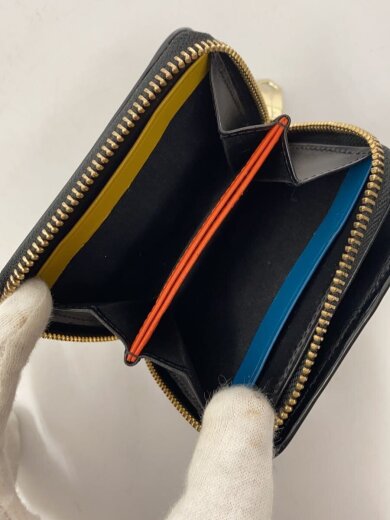 商品画像：2つ折り財布/レザー/BLK/無地/メンズ// 5