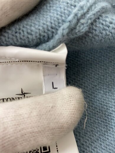 商品画像：ニット・セーター(厚手)/L/ウール/BLU/無地/8115540A3/MAGLIA/ハーフボタン 4