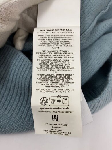 商品画像：ニット・セーター(厚手)/L/ウール/BLU/無地/8115540A3/MAGLIA/ハーフボタン 5