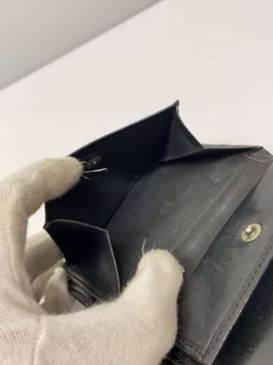 画像：DRIES VAN NOTEN2つ折り財布/レザー/BLK/無地/メンズ/スレ有り/状態考慮5