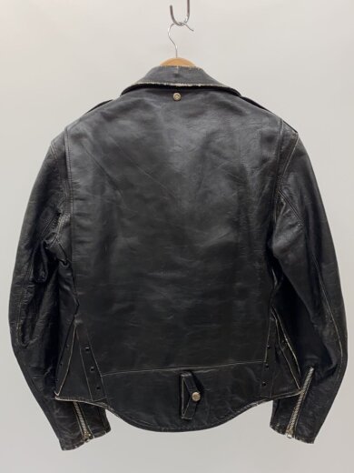 商品画像：ダブルライダースジャケット/40/レザー/BLK/無地/60s/USA製/TALON/スレ有り 2