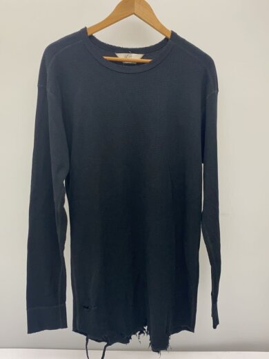 商品画像：長袖Tシャツ/3/コットン/BLK/ANC-CT37/DAMAGE WAFFLE CREW LS T-SHIRT 1