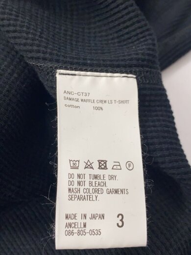 商品画像：長袖Tシャツ/3/コットン/BLK/ANC-CT37/DAMAGE WAFFLE CREW LS T-SHIRT 4