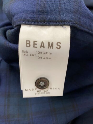 商品画像：半袖シャツ/L/コットン/NVY/チェック/11-01-0563-803/レース タータンチェックシャツ 4