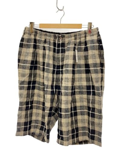 商品画像：ショートパンツ/L/リネン/BEG/チェック// 1