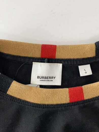 商品画像：Tシャツ/L/コットン/BLK/8078114/チェックネック/首元汚れ有り 3