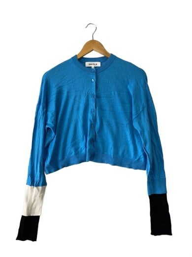 商品画像：カーディガン(薄手)/38/シルク/BLU/300HS270-0930 1