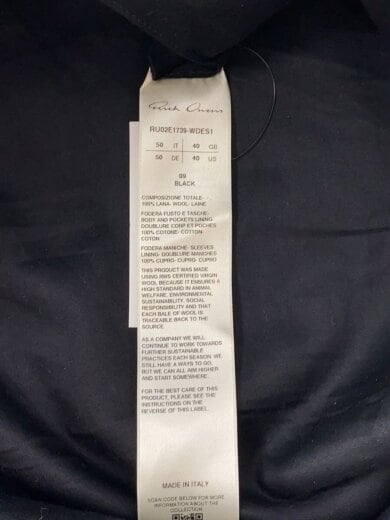 商品画像：長袖シャツ/50/ウール/BLK/RU02E1739 4