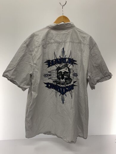 商品画像：半袖シャツ/--/コットン/GRY/ストライプ/2XL/バックプリント// 2