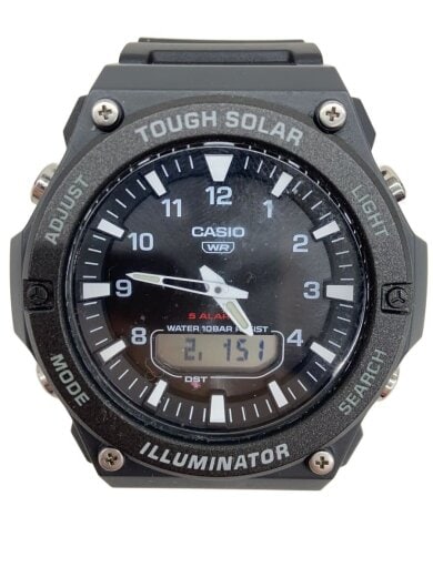 商品画像：ソーラー腕時計_その他/アナログ/ラバー/BLK/BLK/SS 1