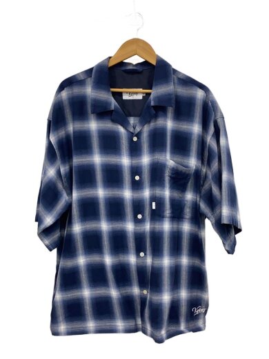 商品画像：半袖シャツ/XL/コットン/BLU/チェック/212-1027// 1