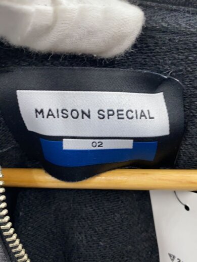 画像：MAISON SPECIALジップパーカー/2/コットン/BLK/112524116103