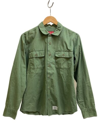 商品画像：長袖シャツ/M/コットン/GRN/無地 1