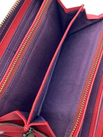 商品画像：長財布/レザー/RED/総柄/レディース 5