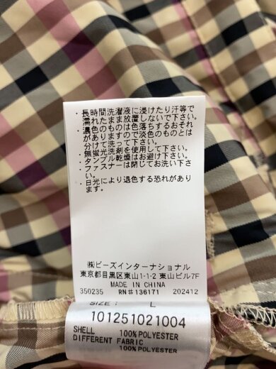 商品画像：ナイロンジャケット/L/ポリエステル/PNK/チェック/101251021004 5
