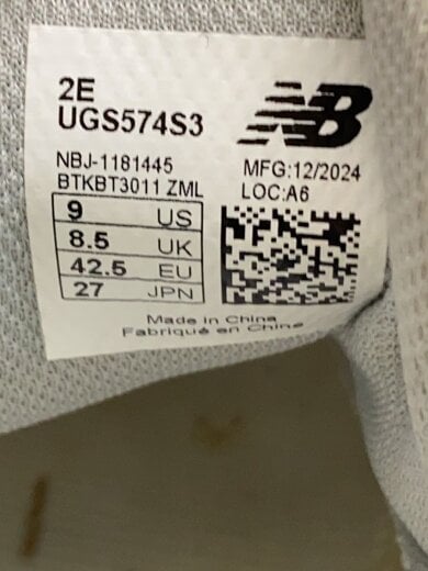 商品画像：ローカットスニーカー/27cm/WHT/レザー/UGS574S3/インソール無し/汚れ有/状態考慮 5