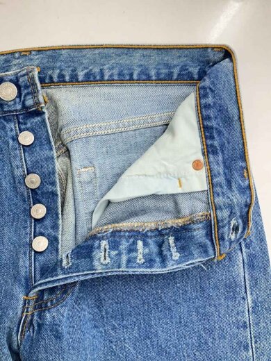 商品画像：ストレートパンツ/30/コットン/BLU/無地/USA製/90s/ボタン裏524 3