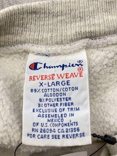 商品画像：90S/USA製/REVERSE WEAVE/スウェット/XL/コットン/GRY/首回り状態考慮 3