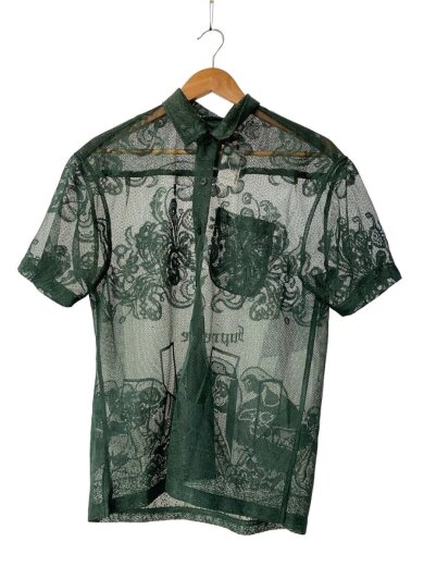 商品画像：半袖シャツ/S/ポリエステル/GRN/無地/タグ付き/last supper lace 1