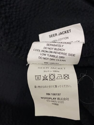 商品画像：ジャケット/L/コットン/BLK/SEER JACKET 4