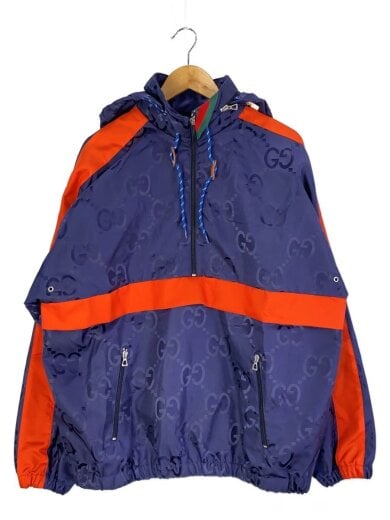 商品画像：ジャケット/46/ナイロン/NVY/総柄/685818/gg nylon hooded jacket// 1