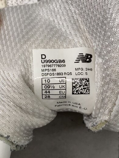 商品画像：ローカットスニーカー/28cm/WHT/u990gb6// 5