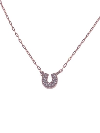 商品画像：ネックレス/--/GLD/トップ有/レディース/K10/PG/ダイヤ/ホースシュー/0.01/箱・ケース付/? NULL ?// 1