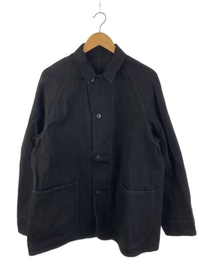 商品画像：ブラックデニムワークジャケット/2/コットン/ブラック/無地/C03-01002// 1