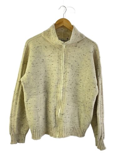 商品画像：メリルウールジップアップニット/M/ウール/クリーム/無地/6053-1303 1