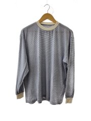 ニット・セーター(薄手)/4/ウール/BLU/ボーダー