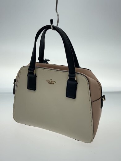 商品画像：2WAYハンドバッグ/レザー/WHT/S1008/内部汚れ有// 2