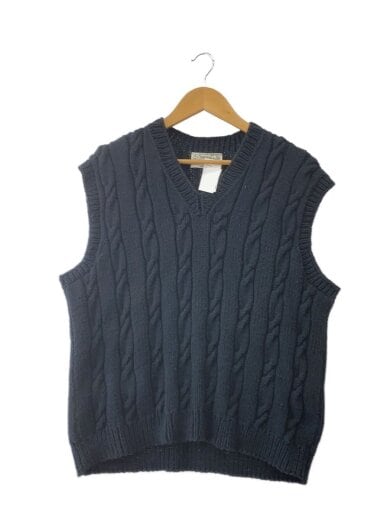 商品画像：ニットベスト(厚手)/--/コットン/BLK/使用感考慮 1