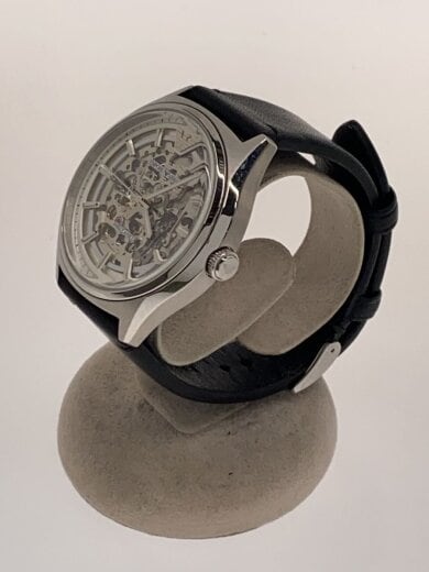 商品画像：自動巻腕時計/アナログ/レザー/SLV/BLK/SS/20260222日差+10 2