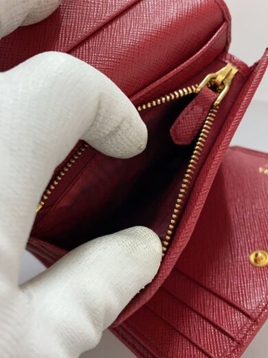 商品画像：3つ折り財布/レザー/RED/無地/レディース/1MH025 5