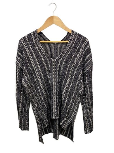 商品画像：V Neck Jacquard Knitted Pullover/2/レーヨン/NVY/MM21PF KN730 1