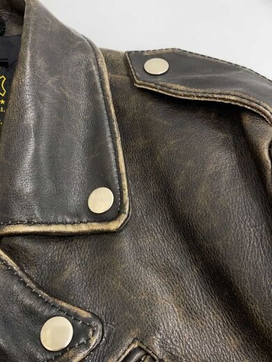 商品画像：レザージャケット・ブルゾン/38/牛革/BRW/無地 7