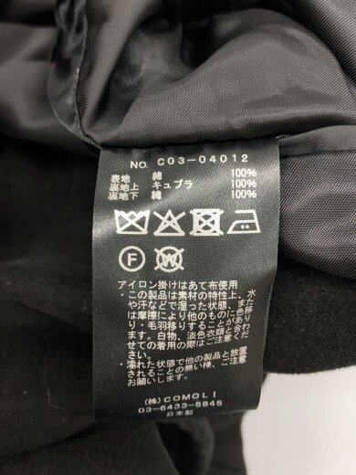 商品画像：25AW/モールスキンミリタリーコート/コート/2/コットン/BLK/無地/C03-04012 5