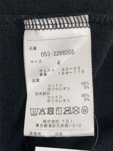 商品画像：カットソー/4/コットン/BLK/無地/053－2266005// 4