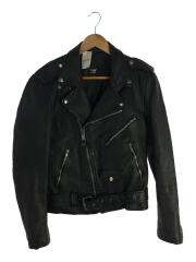 NICE LONDON/シングルライダースジャケット/38/レザー/BLK