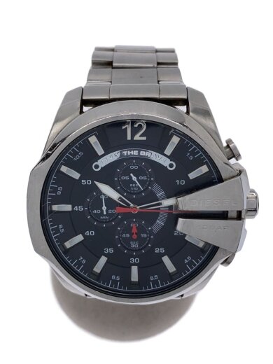 クォーツ腕時計/アナログ/BLK/SLV/DZ-4308