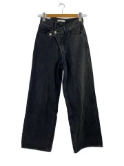 CROSS WAIST WIDE STRAIGHT/1/デニム/BLK/010IS211-1801