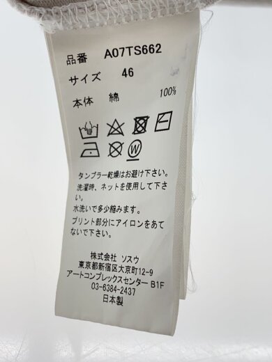 商品画像：Tシャツ/46/コットン/WHT/a07ts662// 4