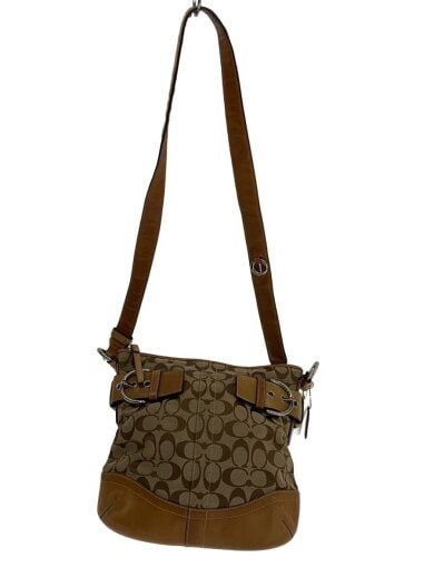 商品画像：ショルダーバッグ_シグネチャー_ベーシュレザー/--/BEG/総柄 1