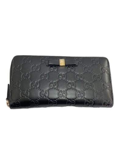 商品画像：グッチシマ/リボン/長財布/レザー/BLK/総柄/レディース/388680 1