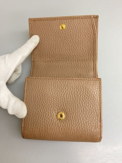 商品画像：2つ折り財布/レザー/BEG/無地/レディース 4