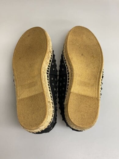 商品画像：Black Studded Canvas Flat Espadrilles/40/BLK/CR 378012 4